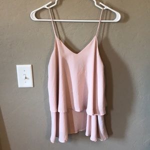 Pink chiffon tank